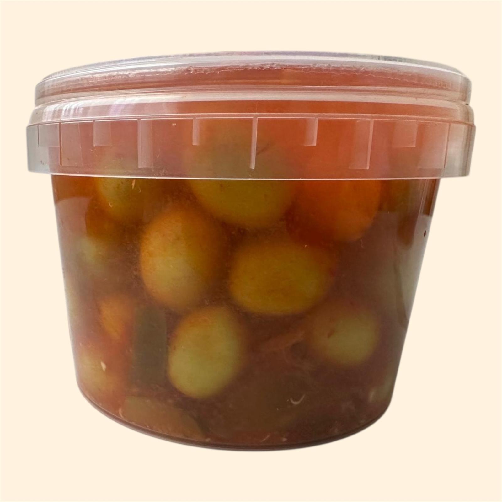 Scharfe Grüne Oliven 600g
